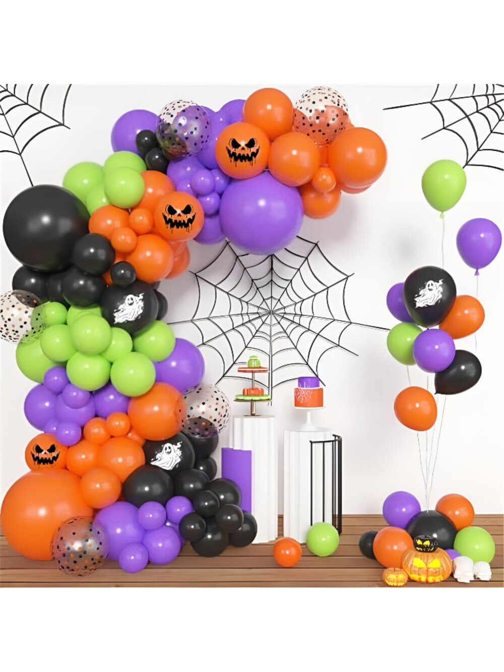 153pcs Halloween Balloon Arch Kit Different Size 18 12 10 5inch